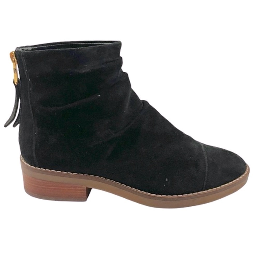 COLE HAAN Slouchy Ruched Suede Ankle Boots